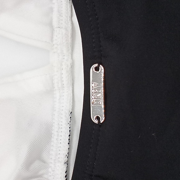 DKNY Plunging Colorblocked One-Piece Swimsuit Black White 8 - Picture 10 of 14